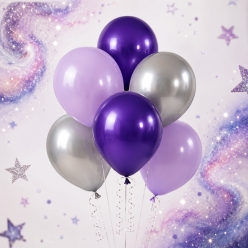 Purple, Silver, & Pastel Purple Latex Balloons - 30pk